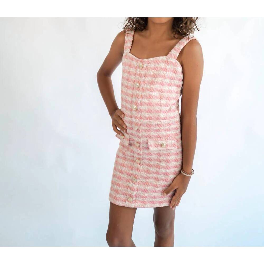 NEW FLOWERS BY ZOE tweed top in pink
